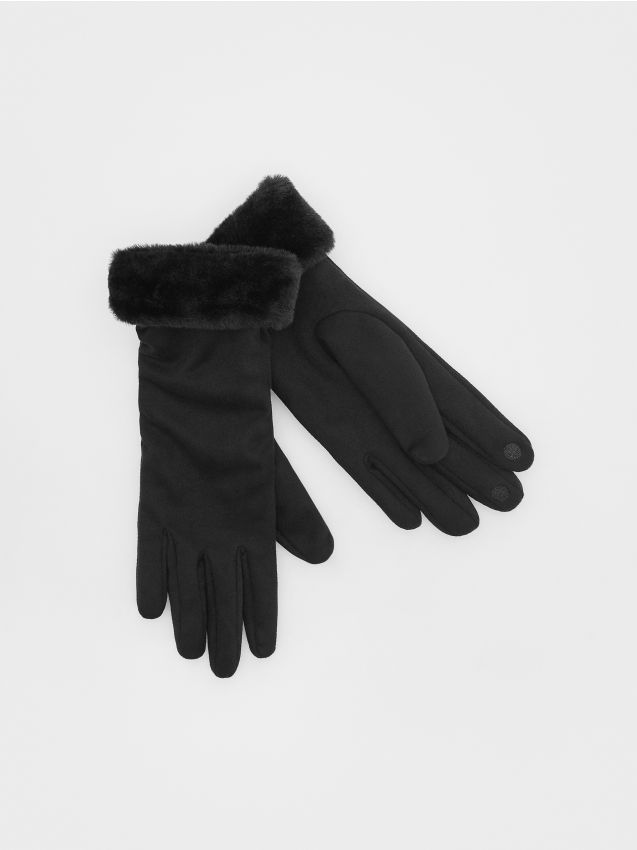 Gloves with faux fur detail - RESERVED