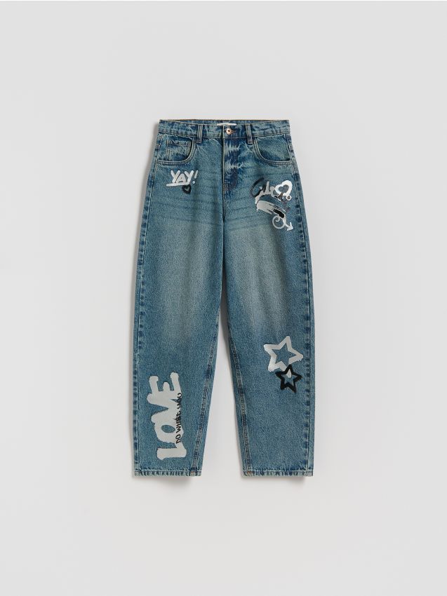 Reserved - GIRLS` JEANS TROUSERS - bleumarin