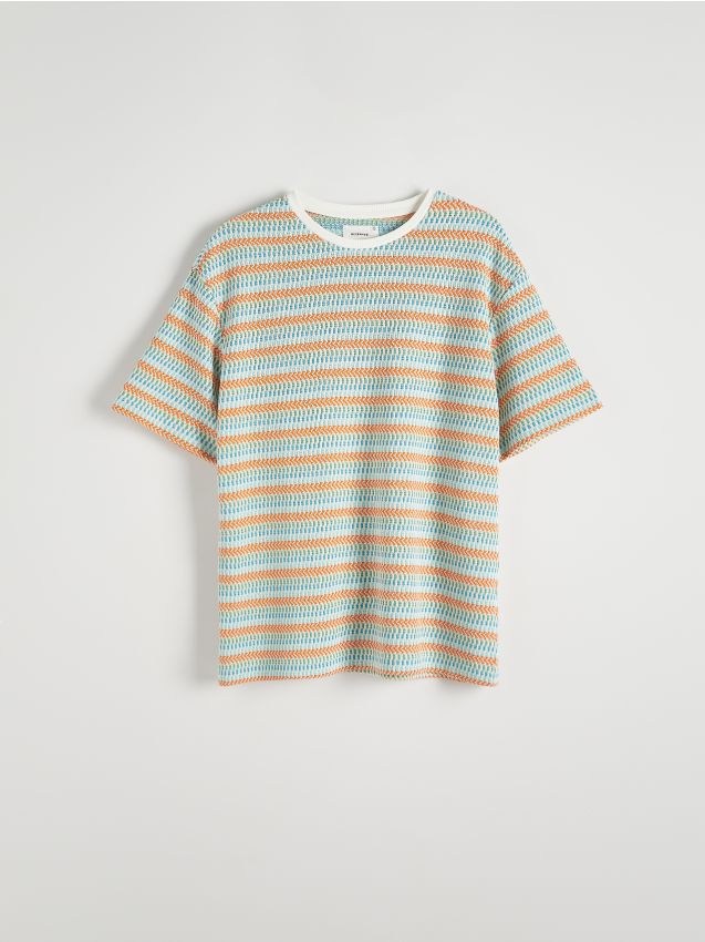Reserved - tricou oversized în dungi - multicolor