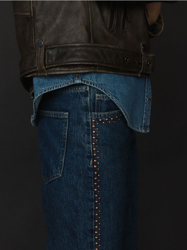 Straight jeans with trims - RESERVED