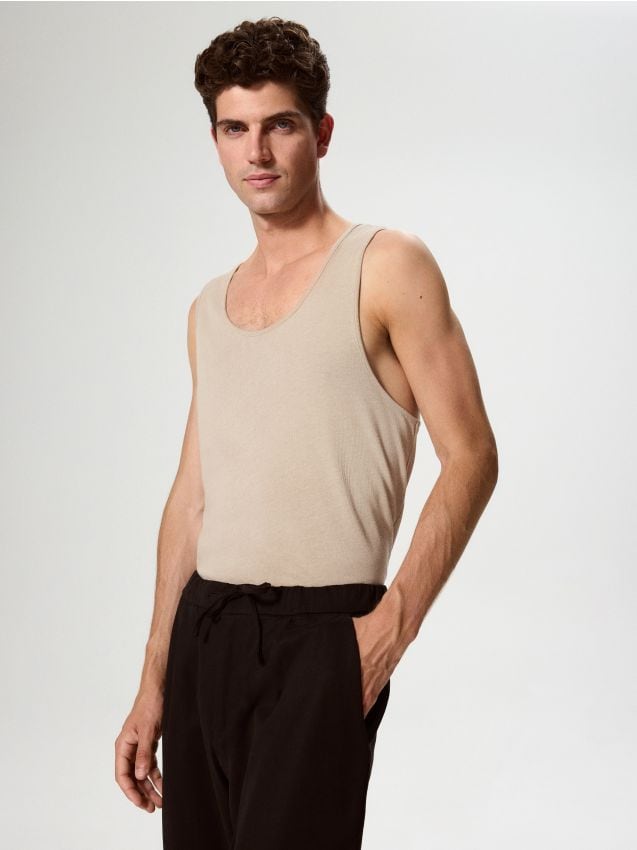 Reserved - tank top din bumbac - bej