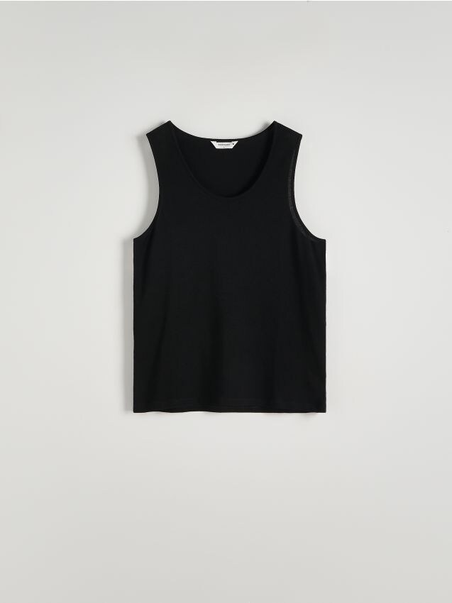 Reserved - tank top din bumbac - negru
