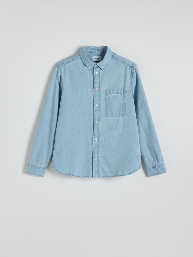 Camicia regular fit in denim - RESERVED
