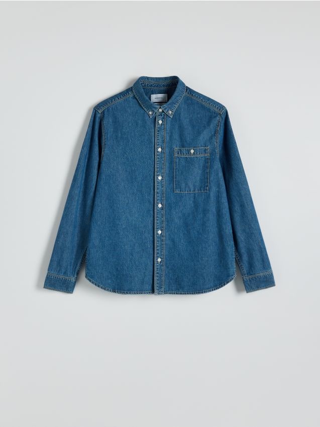 Camicia regular fit in denim - RESERVED