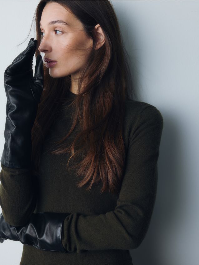 Long leather gloves - RESERVED