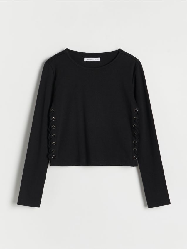 Reserved - GIRLS` BLOUSE - negru