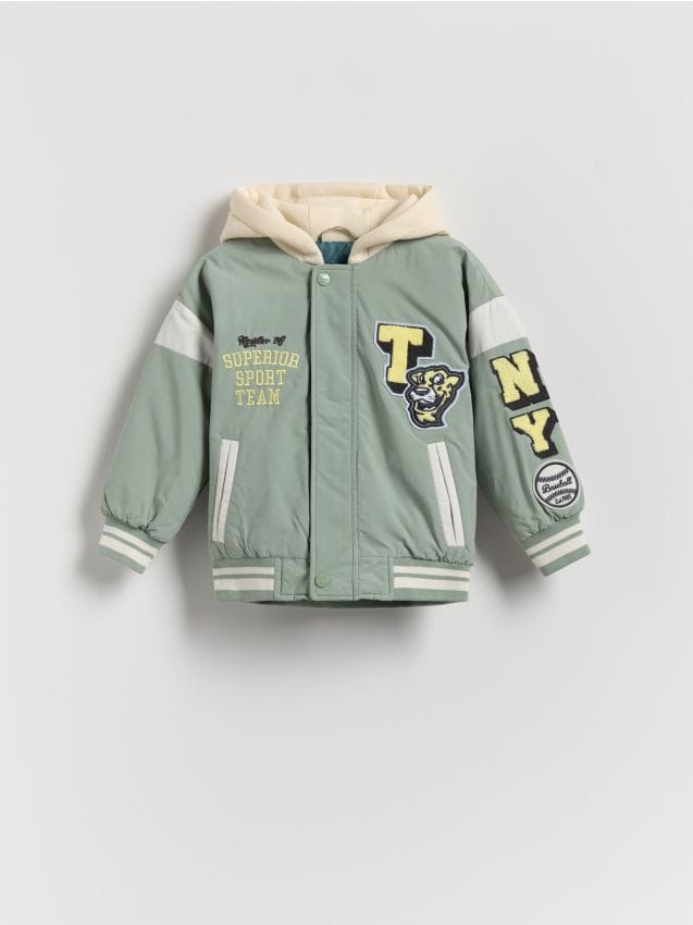 Reserved - Geacă bomber oversized - verde-pal