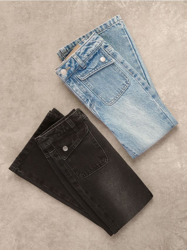 Reserved - Blugi flare - negru