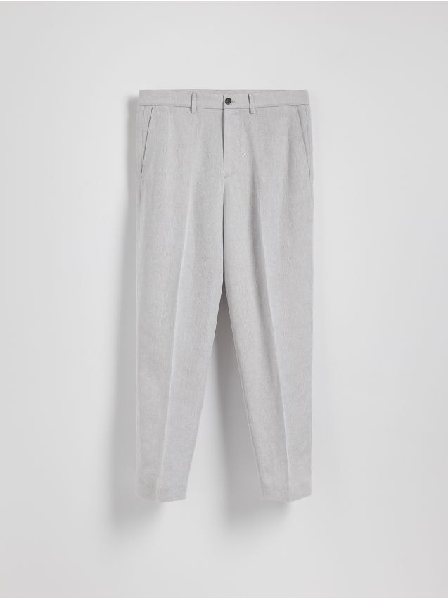 Chino regular trousers with linen blend - RESERVED