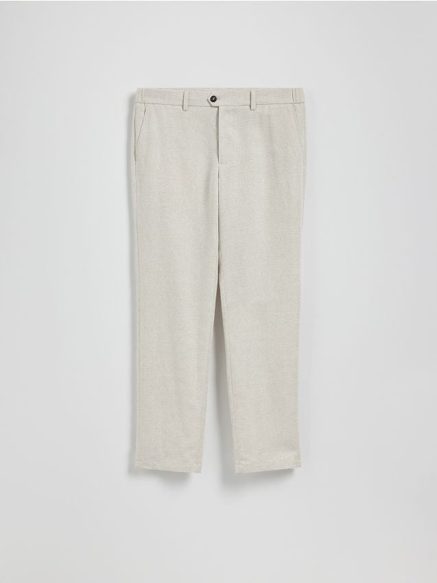 Chino regular hlače s mješavinom lana - RESERVED