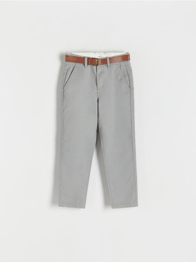 Reserved - pantaloni chino cu curea - gri deschis