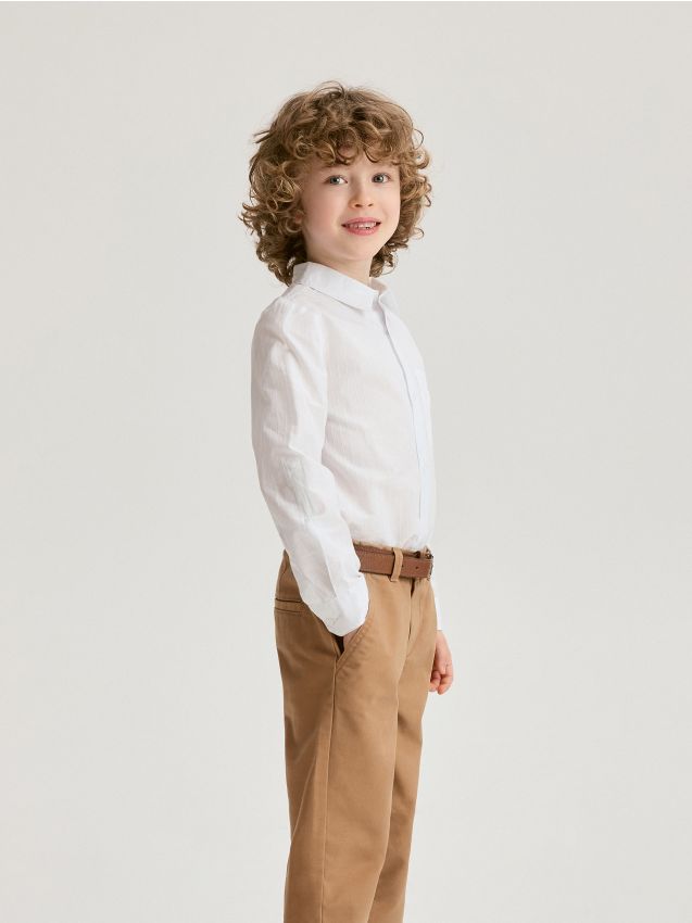 Reserved - pantaloni chino cu curea - brun-auriu