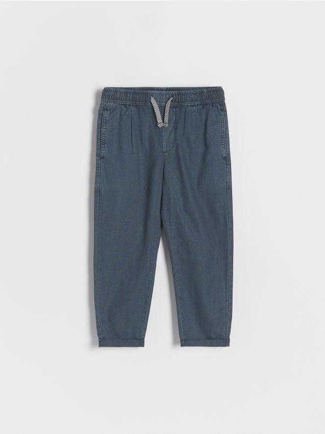 Reserved - pantaloni chino cu adaos de in - bleumarin