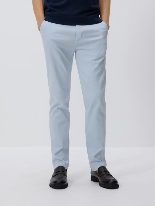 Reserved - Pantaloni chino slim cu conținut ridicat de bumbac - albastru-pal
