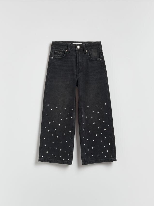 Reserved - GIRLS` JEANS TROUSERS - negru