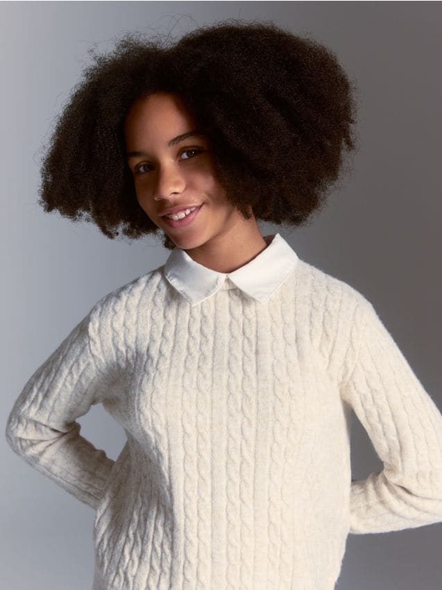 Jumper with shirt details - RESERVED
