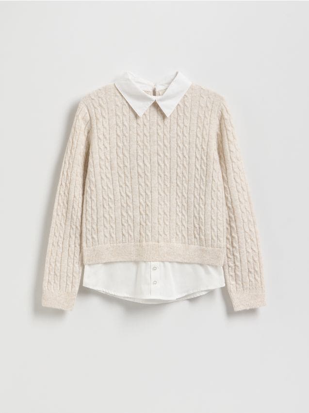 Jumper with shirt details - RESERVED