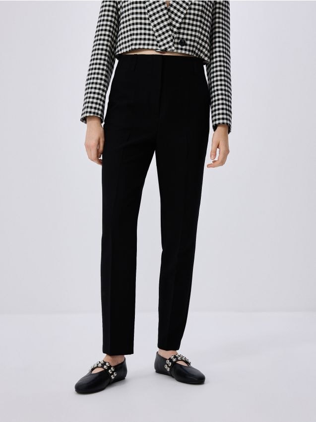 High-waisted cigarette trousers - RESERVED