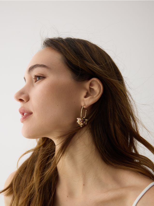 Earrings with gemstone details - RESERVED