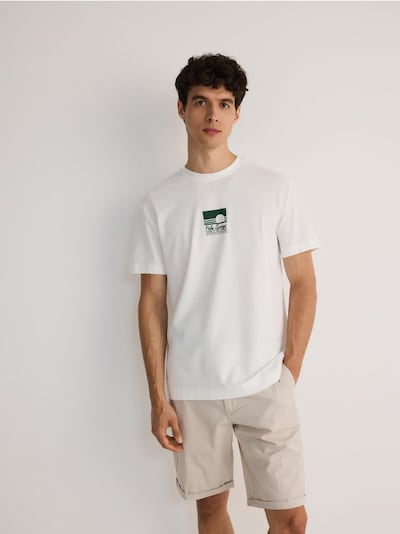 Regular fit -mitoitettu printtikuvioitu t-paita