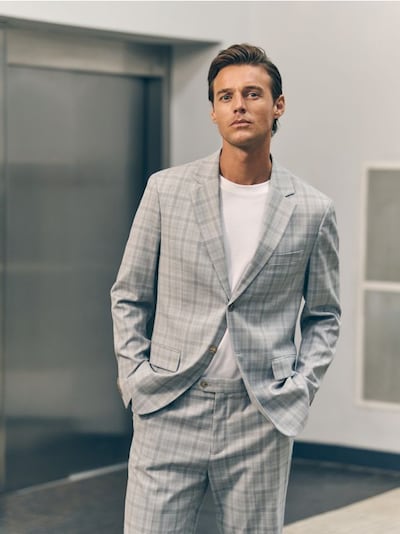Slim fit blazer with viscose blend