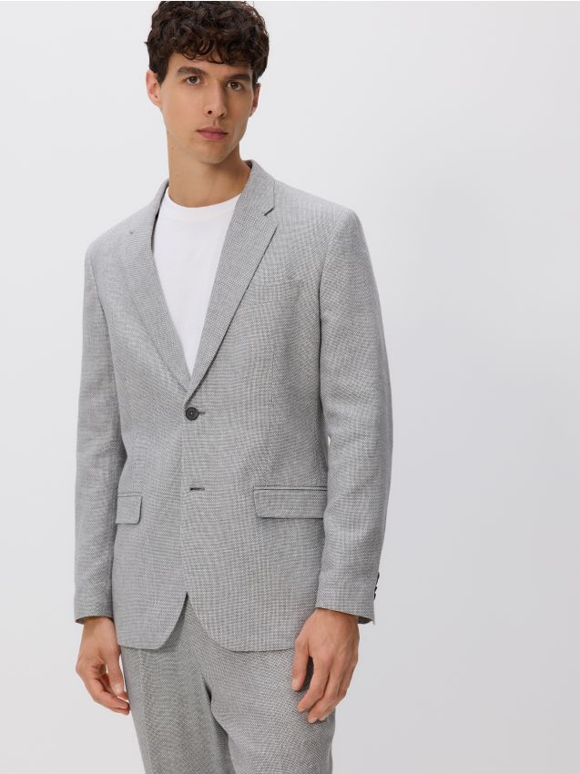 Slim fit linen blend blazer - RESERVED