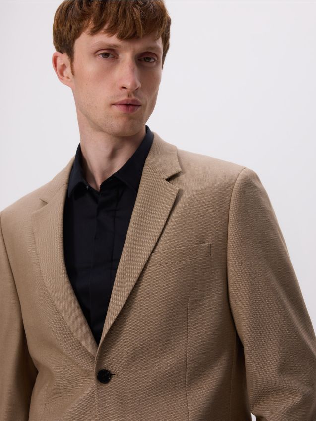 Regular fit blazer with viscose blend - RESERVED