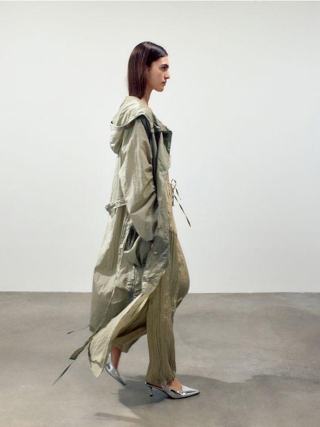 Reserved - jachetă parka impermeabilă - verde-prăfuit