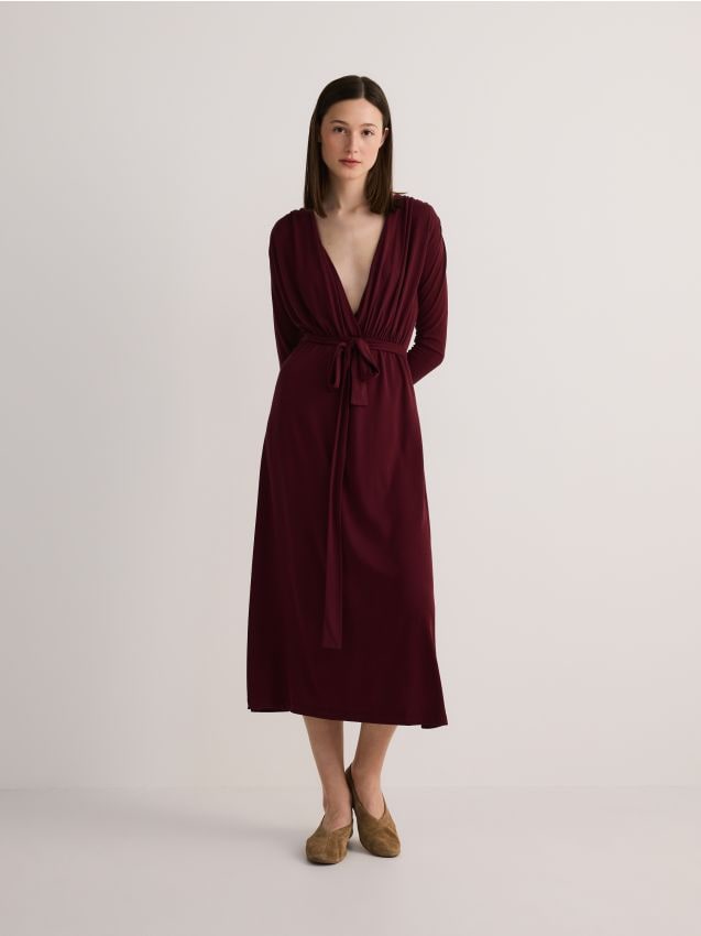 Robe midi en modal majoritaire - RESERVED