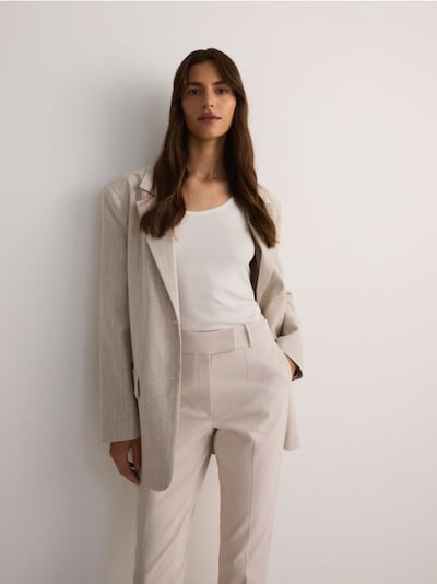 Pressed crease cigarette trousers