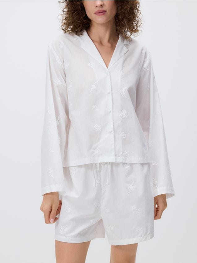 Two piece pyjama set with embroidery - RESERVED
