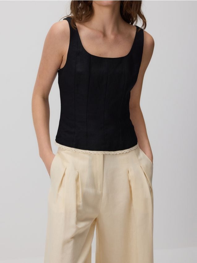 Linen blend top - RESERVED