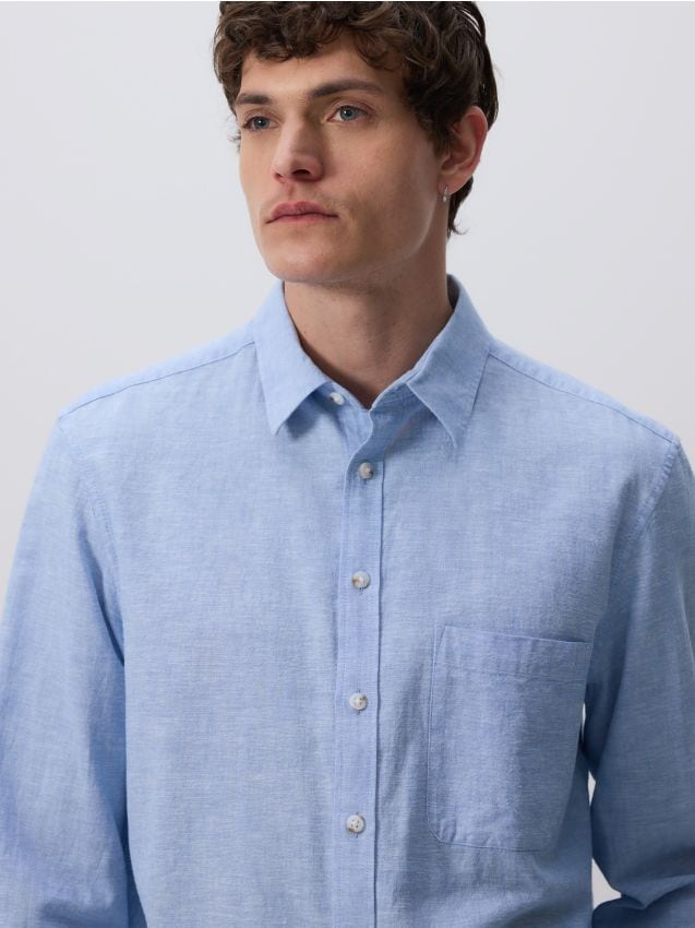 Regular fit linen blend shirt - RESERVED