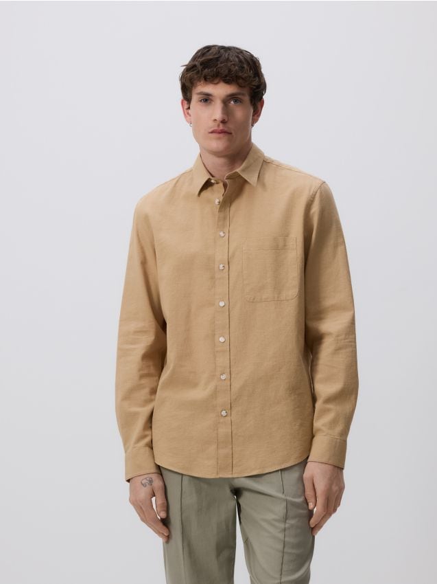 Regular fit linen blend shirt - RESERVED