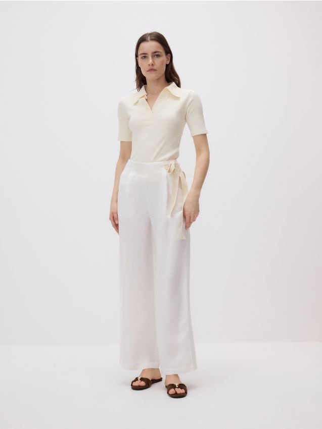 Linen rich trousers with viscose blend - RESERVED