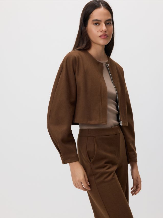 Reserved - Sacou cu viscosa - maro