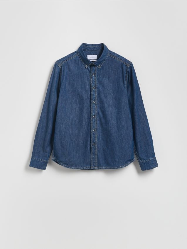 Camicia regular fit in denim - RESERVED