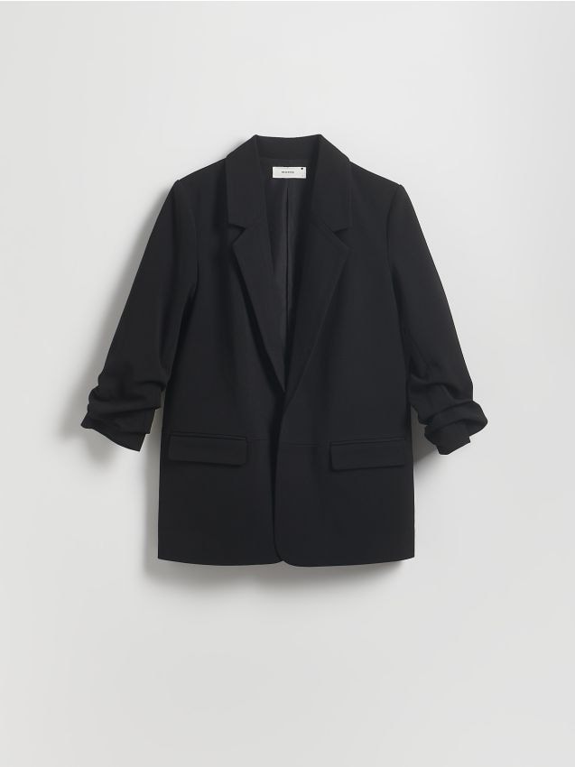 Blazer with crinkled sleeves - RESERVED