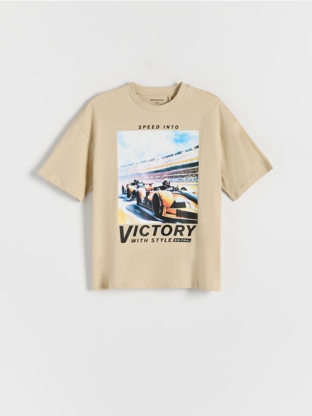 Reserved - tricou cu imprimeu - bej