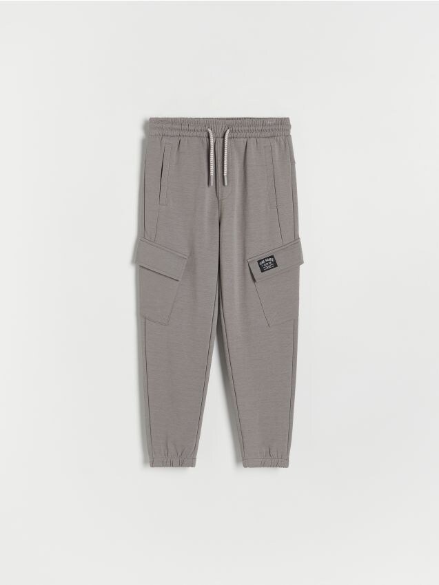 Reserved - pantaloni jogger cu buzunare cargo - gri-închis
