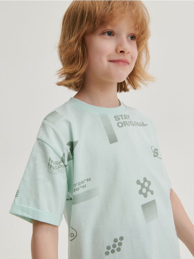 Reserved - t-shirt oversize - turcoaz-pal