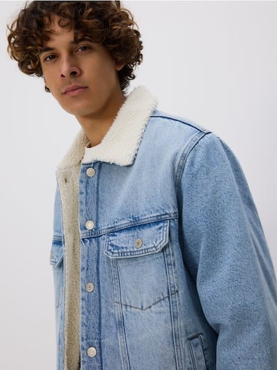 Denim sherpa jacket