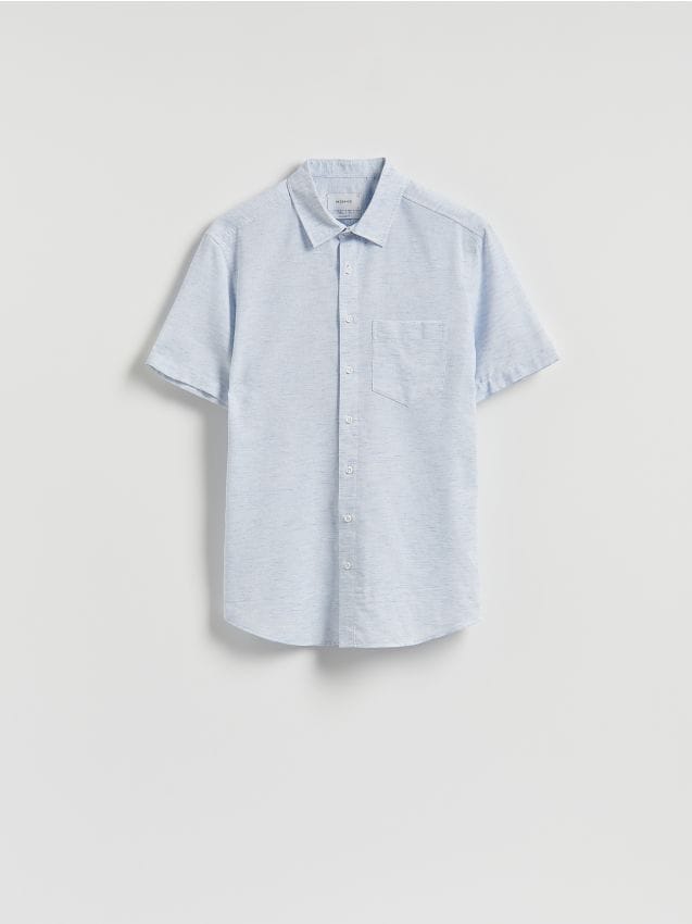 Regular fit shirt with linen blend - RESERVED