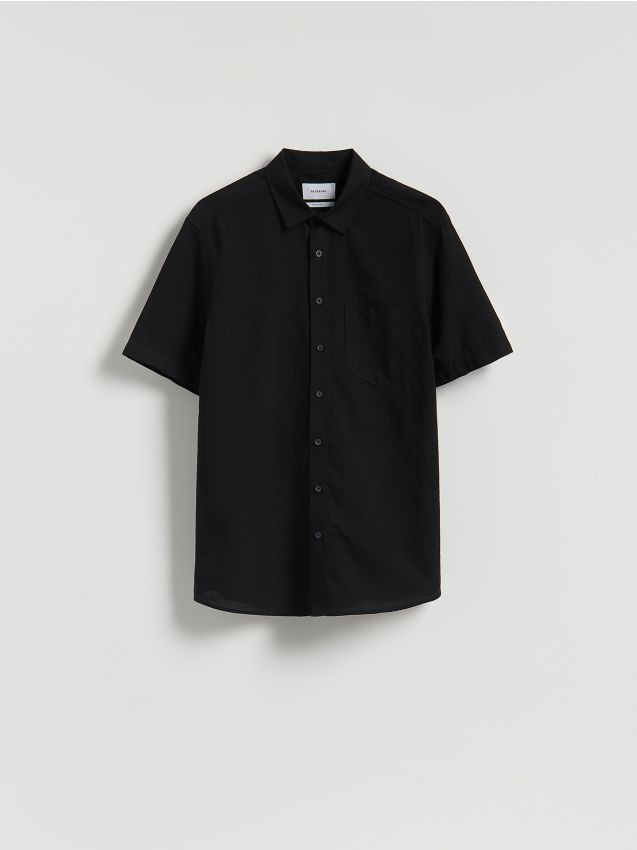 Camisa regular fit com mistura de linho - RESERVED