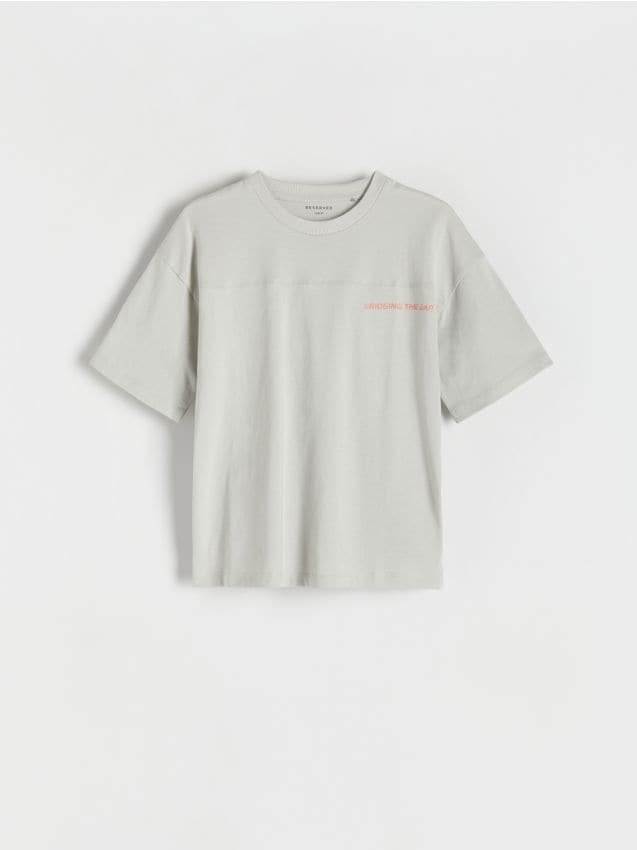 Reserved - tricou oversized din bumbac - gri deschis