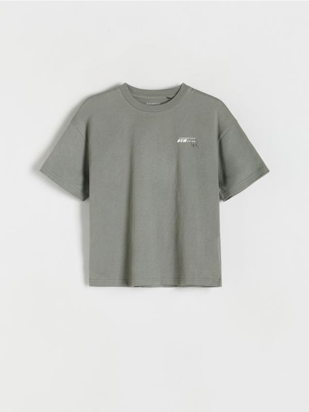 Reserved - t-shirt cu imprimeu - verde-prăfuit