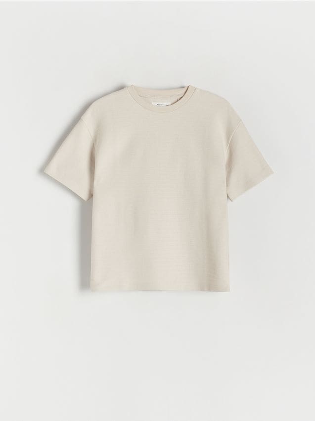 Reserved - tricou din material structurat - nude