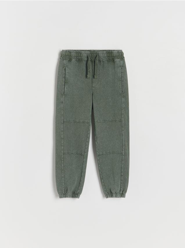 Reserved - Pantaloni jogger din material structurat - verde