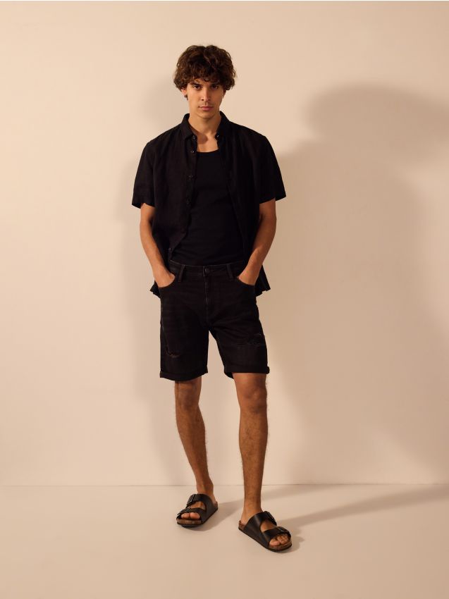 Slim fit šorc od trapera - RESERVED