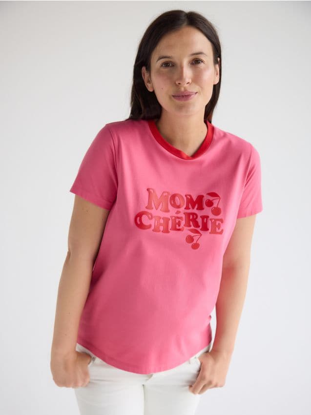 Cotton T-shirt with print - RESERVED